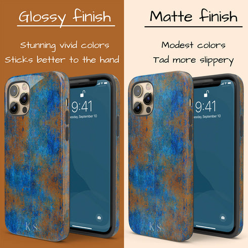 Patina Effect Custom Initials iPhone Case